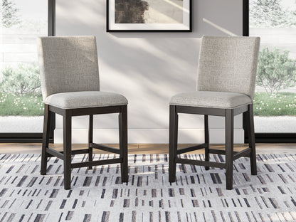 Orange Furniture Outlet - Ashley Furniture - Neymorton Dining Room - Counter Height Barstool (Set of 2) / Dark Grayish Brown - D618-124X2