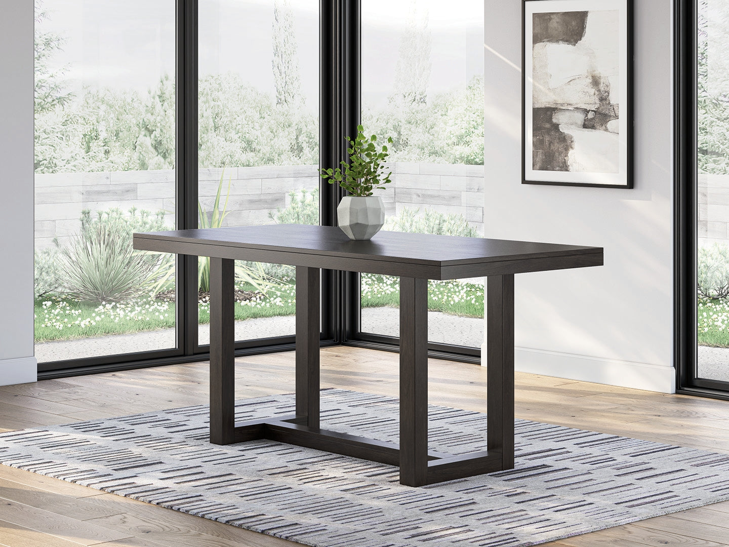 Orange Furniture Outlet - Ashley Furniture - Neymorton Dining Room - RECT Dining Room Counter Table / Dark Grayish Brown - D618-13