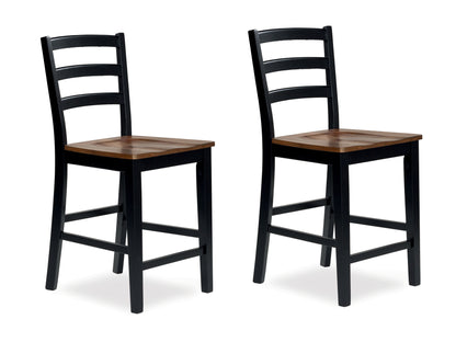 Orange Furniture Outlet - Ashley Furniture - Wildenauer Dining Room - Counter Height Barstool (Set of 2) / Brown/Black - D634-124X2