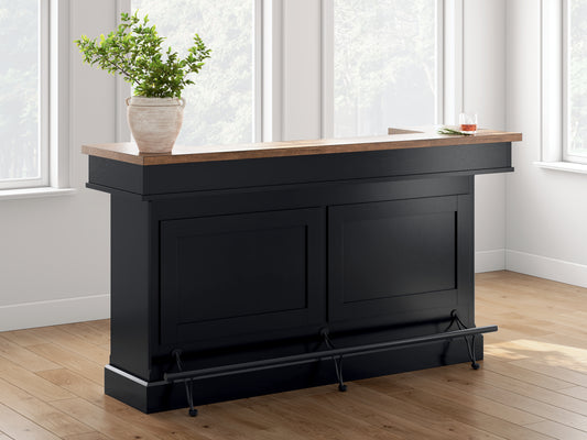 Orange Furniture Outlet - Ashley Furniture - Wildenauer 78" Bar - Bar / Brown/Black - D634-65