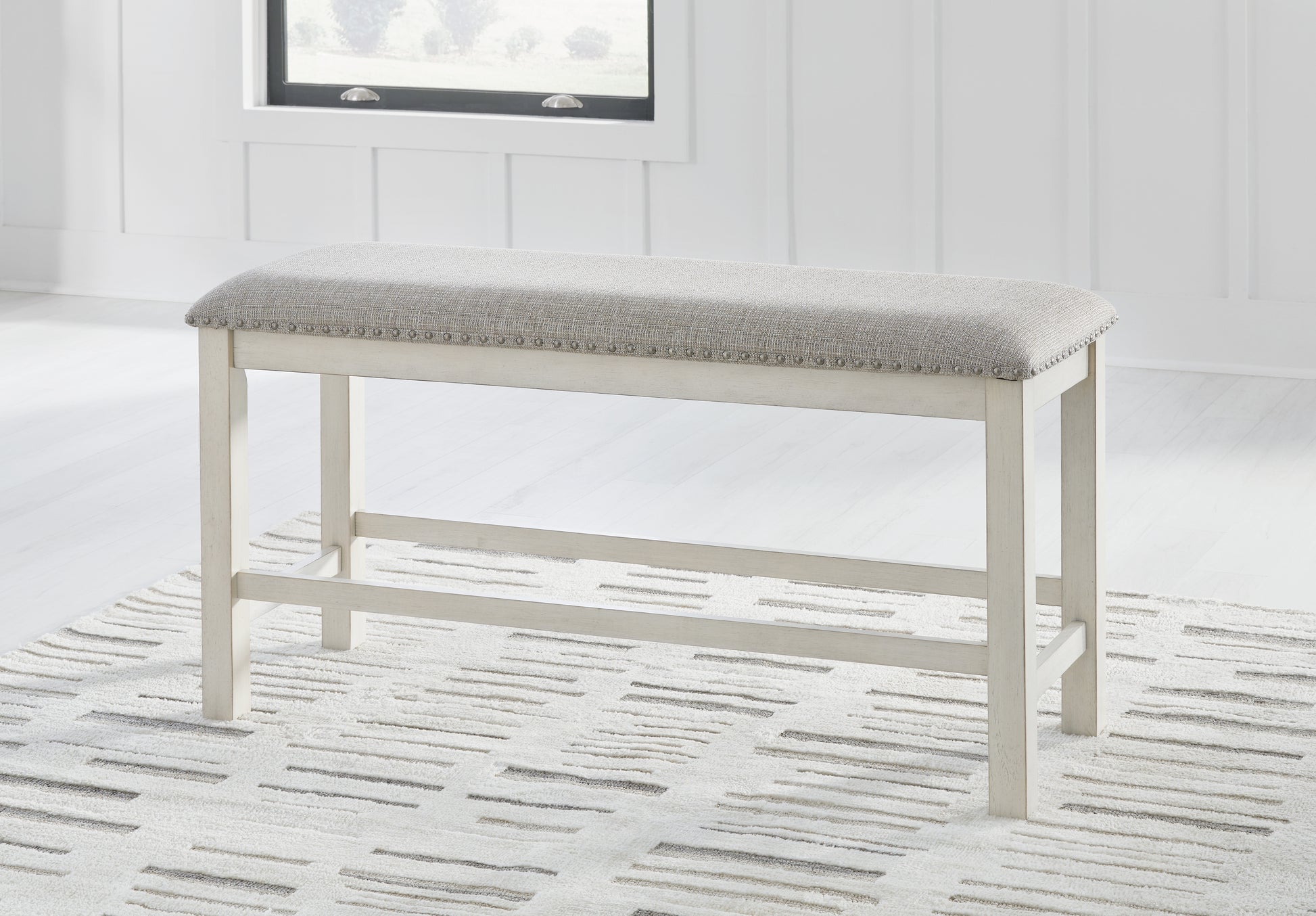 Orange Furniture Outlet - Ashley Furniture - Robbinsdale Dining Room - Counter Height Dining Table / Antique White / 36"W x 72"D x 37"H - D642D7