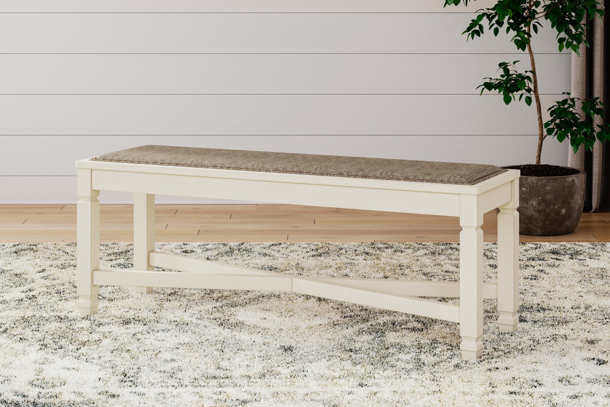 Orange Furniture Outlet - Ashley Furniture - Bolanburg Dining Bench - Large UPH Dining Room Bench / Two-tone / 50"W x 15"D x 20"H - D647-00