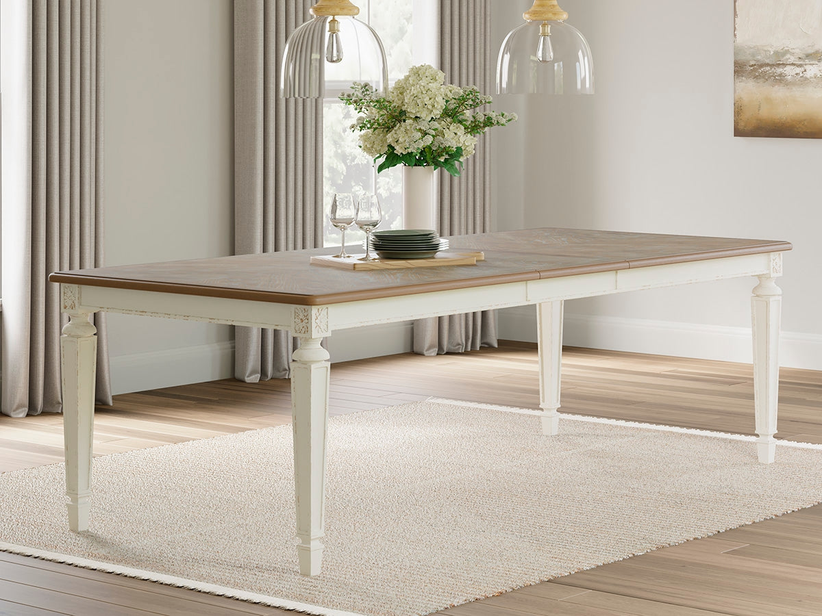 Orange Furniture Outlet - Ashley Furniture - Realyn Dining Room - RECT Dining Room EXT Table / Chipped White - D743-45