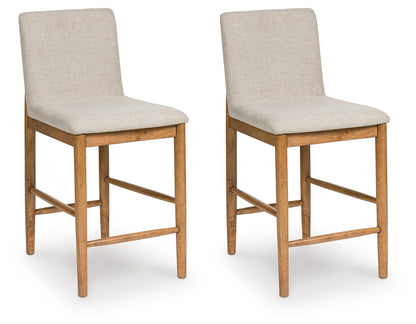 Orange Furniture Outlet - Ashley Furniture - Isanti Dining Room - Counter Height Barstool (Set of 2) / Light Brown - D752-124X2