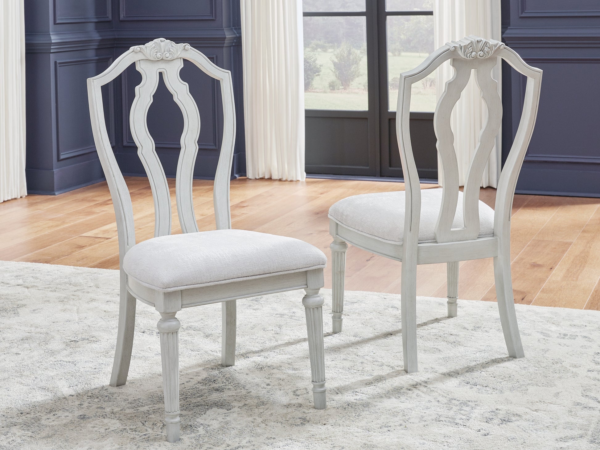 Orange Furniture Outlet - Ashley Furniture - Montelaine Dining Room - Oval Dining Room EXT Table / Antique White - D795-35