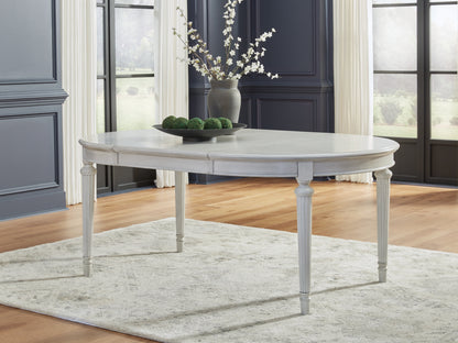 Orange Furniture Outlet - Ashley Furniture - Montelaine Dining Room - Oval Dining Room EXT Table / Antique White - D795-35