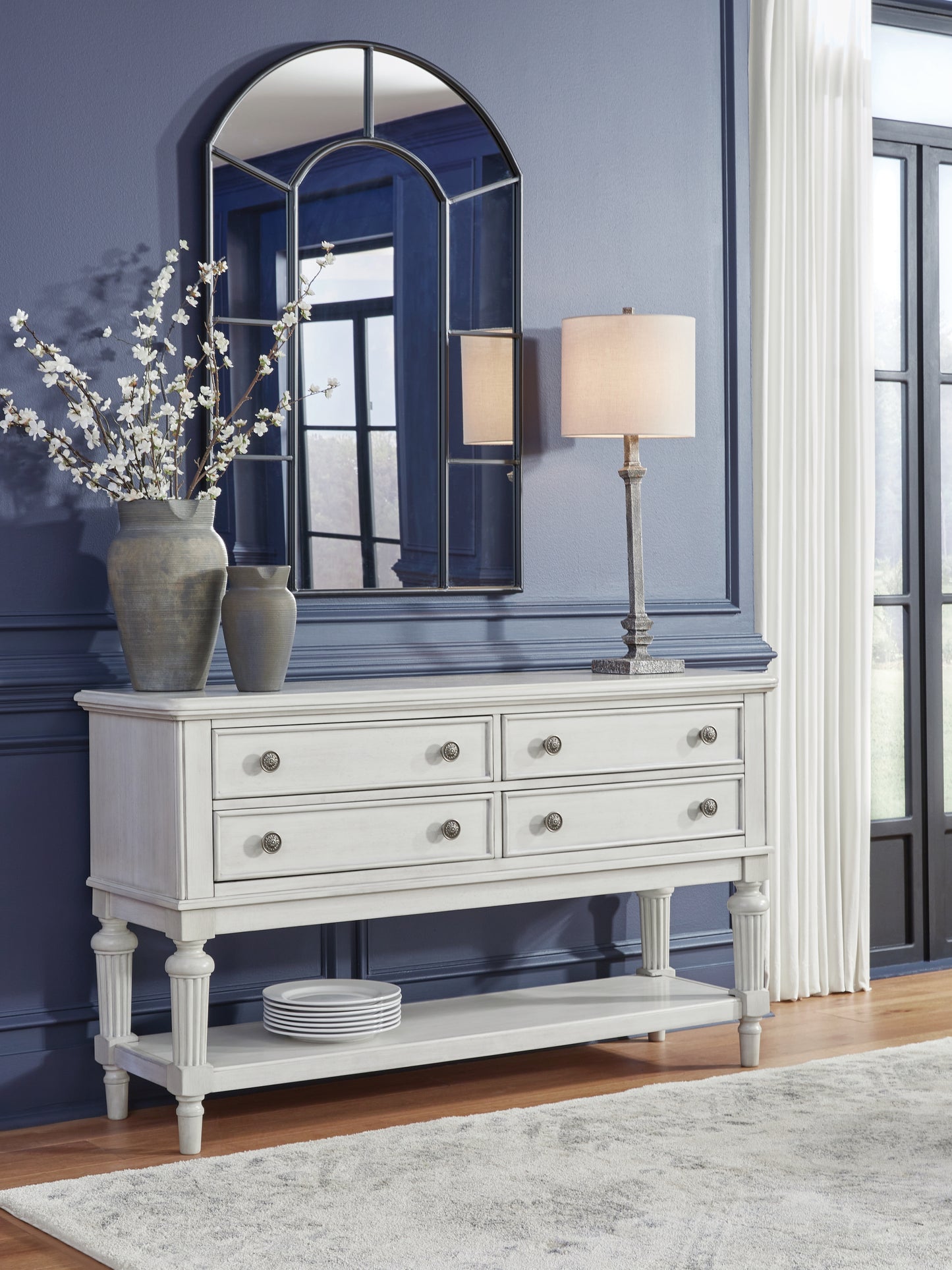 Orange Furniture Outlet - Ashley Furniture - Montelaine Dining Room - Dining Room Server / Antique White - D795-60