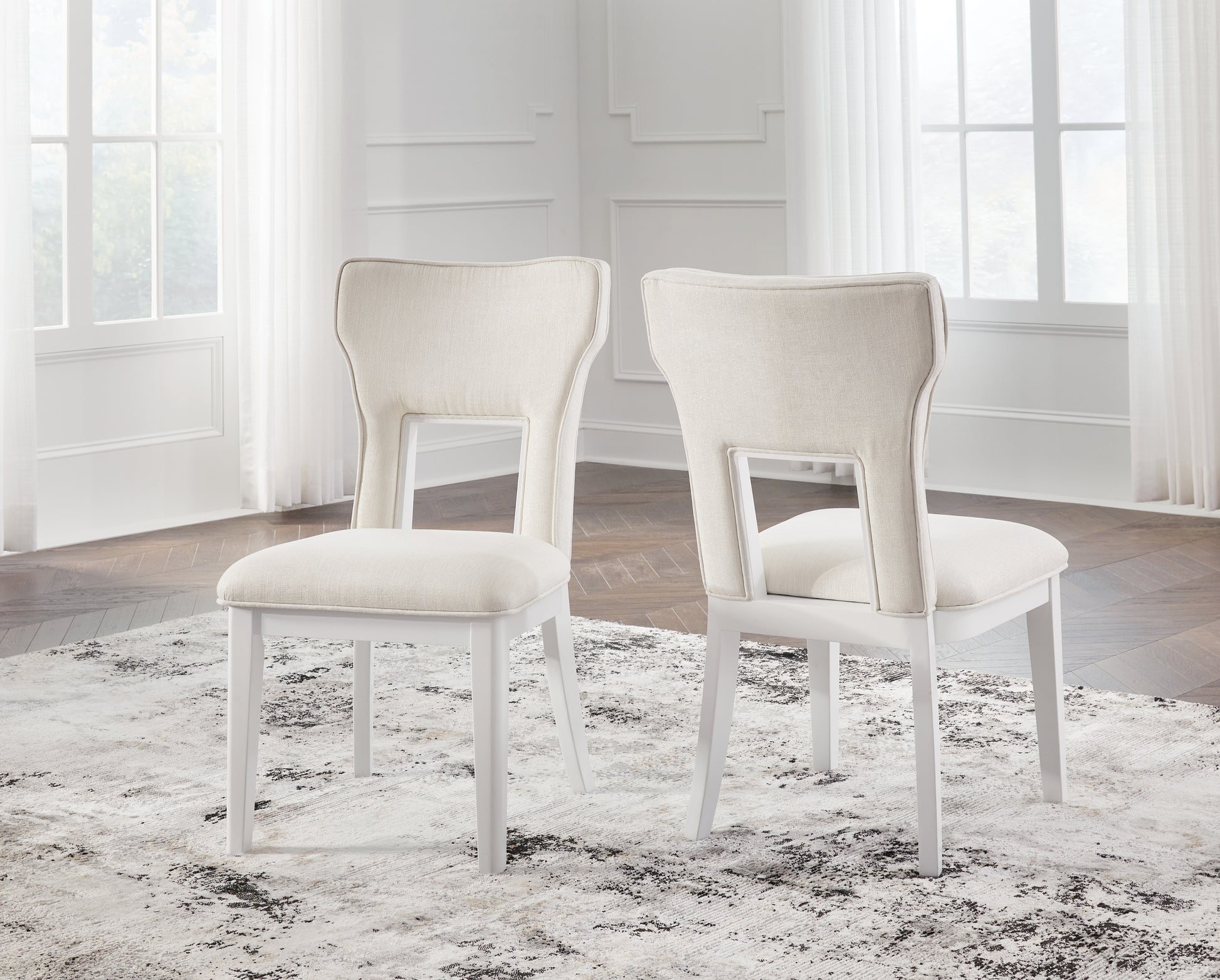 Orange Furniture Outlet - Ashley Furniture - Chalanna Dining Room - Dining Chair (Set of 2) / White - D822-01X2