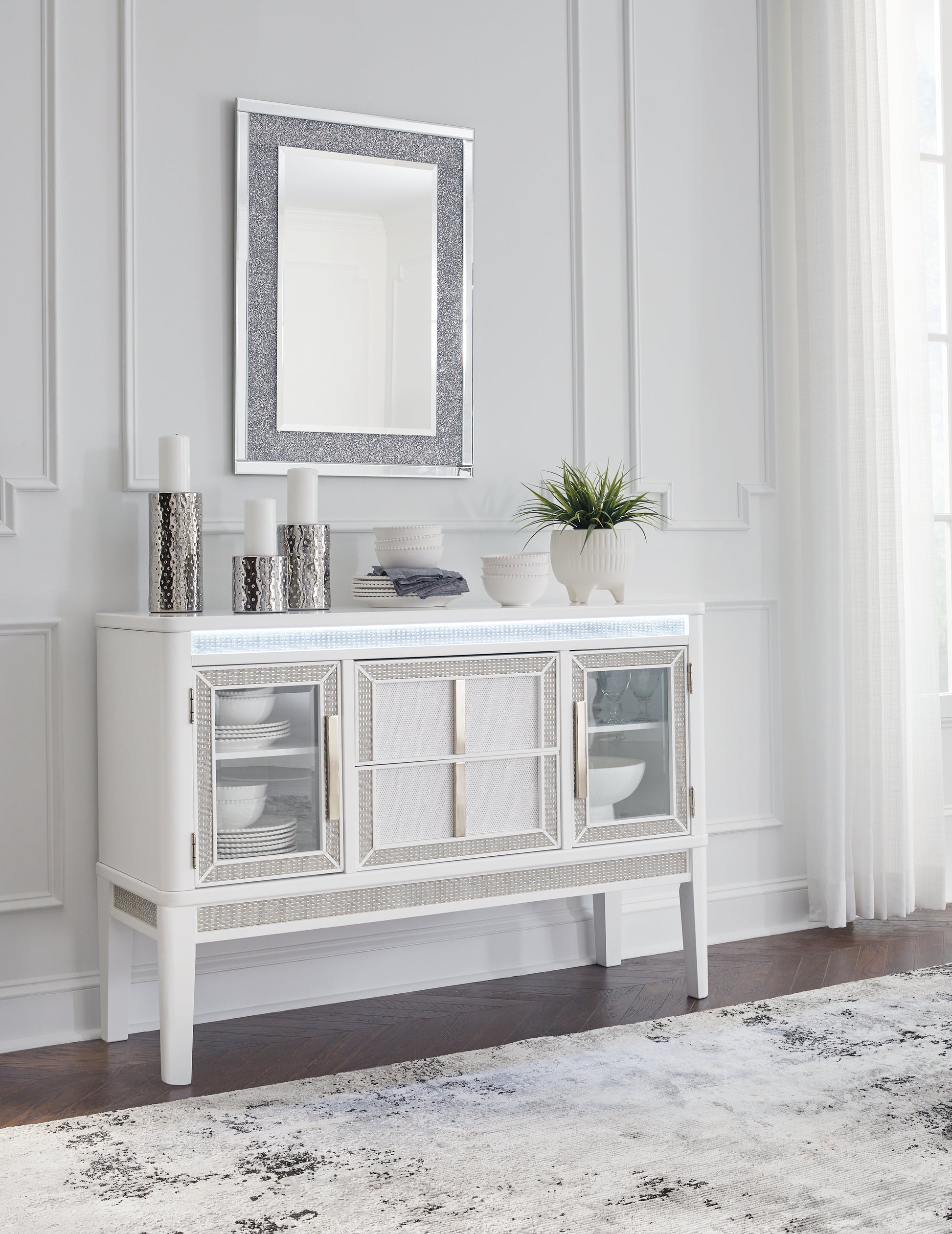 Orange Furniture Outlet - Ashley Furniture - Chalanna Dining Room - Dining Room Server / White - D822-60