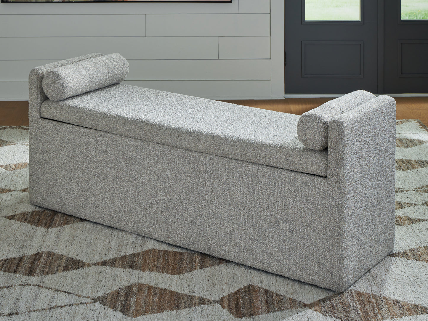Orange Furniture Outlet - Ashley Furniture - Galliden Dining Room - Large UPH Dining Room Bench / Beige - D841-00