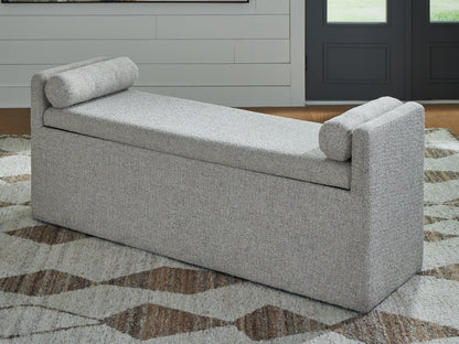 Orange Furniture Outlet - Ashley Furniture - Galliden Dining Room - Large UPH Dining Room Bench / Beige - D841-00