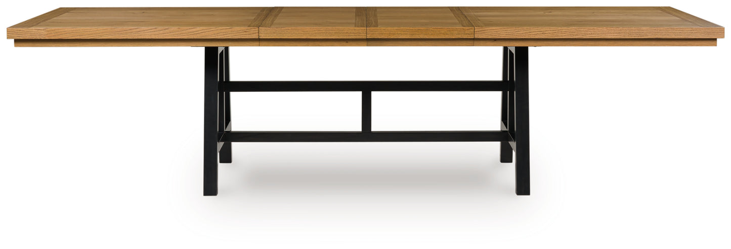 Orange Furniture Outlet - Ashley Furniture - Galliden Dining Room - RECT Dining Room EXT Table / Black/Brown - D841-55