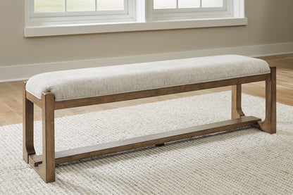 Orange Furniture Outlet - Ashley Furniture - Cabalynn Dining Room - Large UPH Dining Room Bench / Oatmeal/Light Brown - D974-00