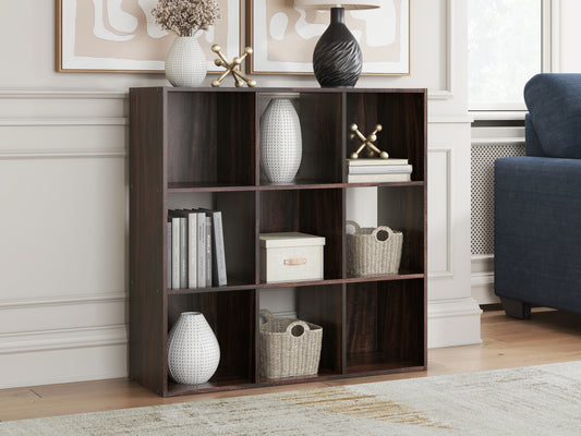 Orange Furniture Outlet - Ashley Furniture - Glosmount Nine Cube Organizer - Nine Cube Organizer / Cherry/Light Brown - EA1055-3X3