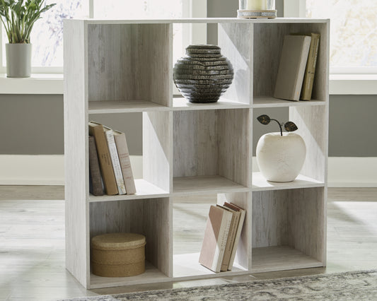 Orange Furniture Outlet - Ashley Furniture - Paxberry Nine Cube Organizer - Nine Cube Organizer / Whitewash - EA1811-3X3
