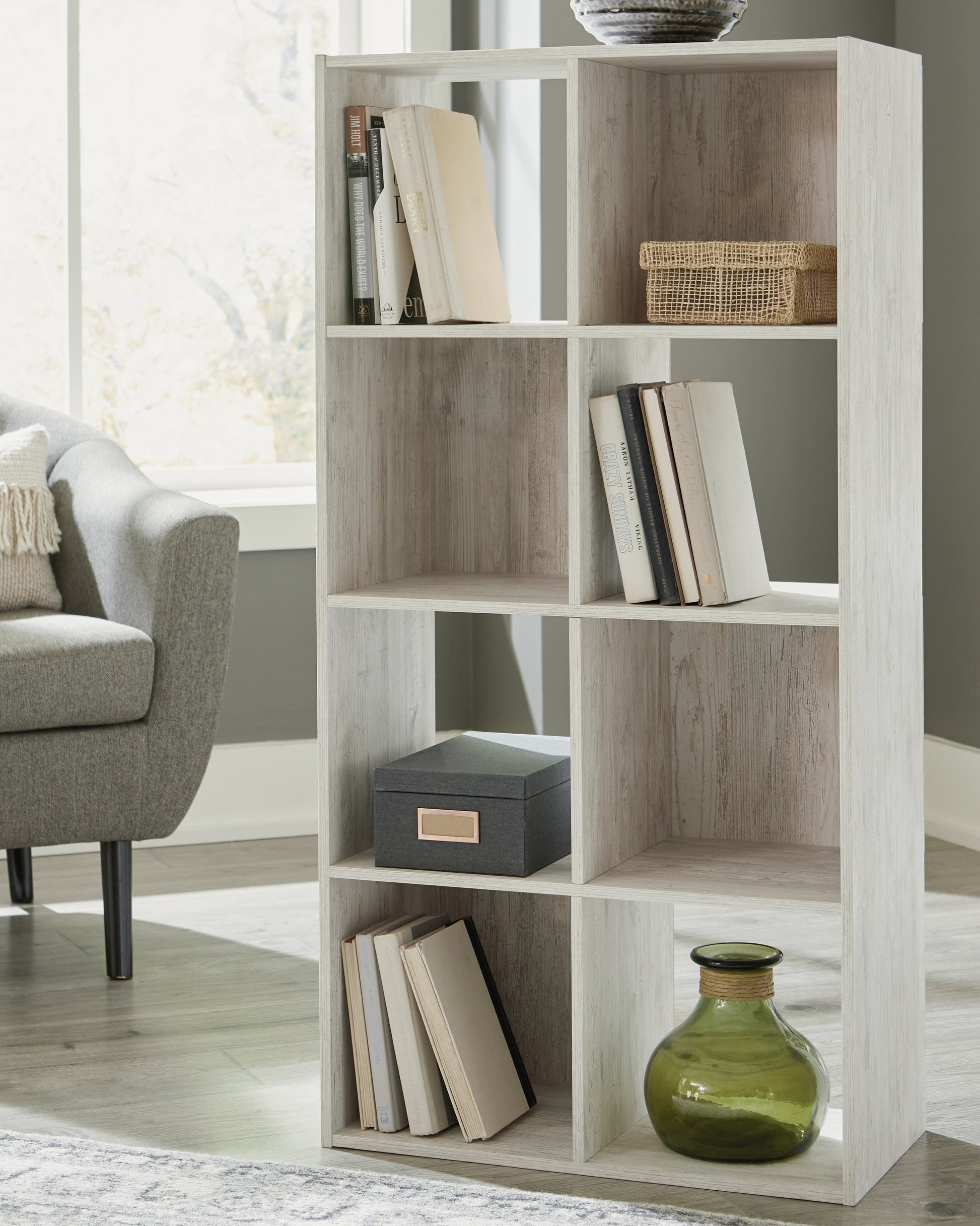 Orange Furniture Outlet - Ashley Furniture - Paxberry Eight Cube Organizer - Eight Cube Organizer / Whitewash - EA1811-4X2