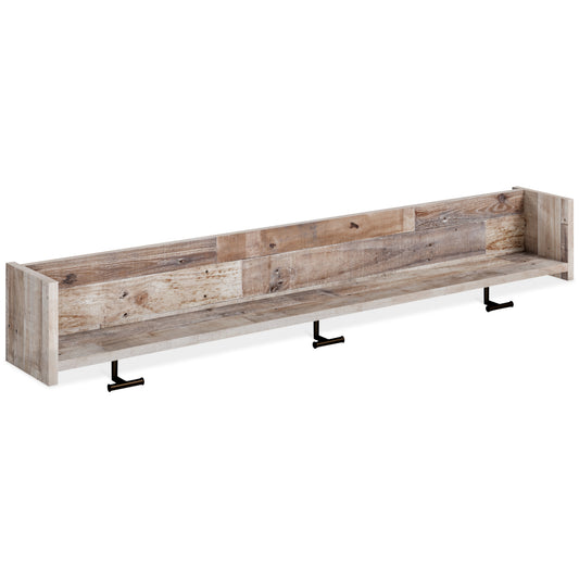 Orange Furniture Outlet - Ashley Furniture - Neilsville Wall Decor - Wall Mounted Coat Rack w/Shelf / Whitewash - EA2320-151
