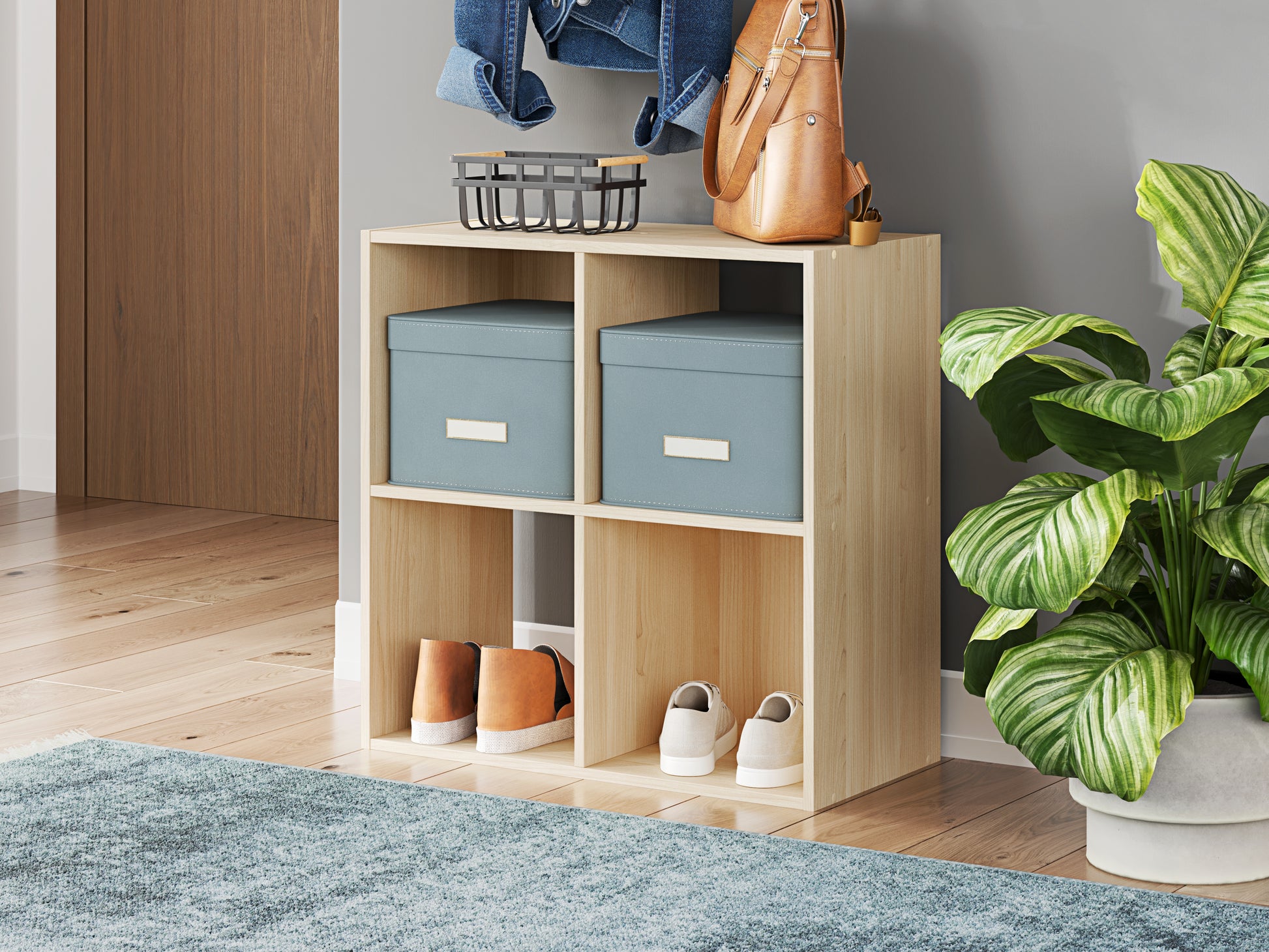 Orange Furniture Outlet - Ashley Furniture - Piperton Four Cube Organizer - Four Cube Organizer / Charcoal - EA5514-2X2