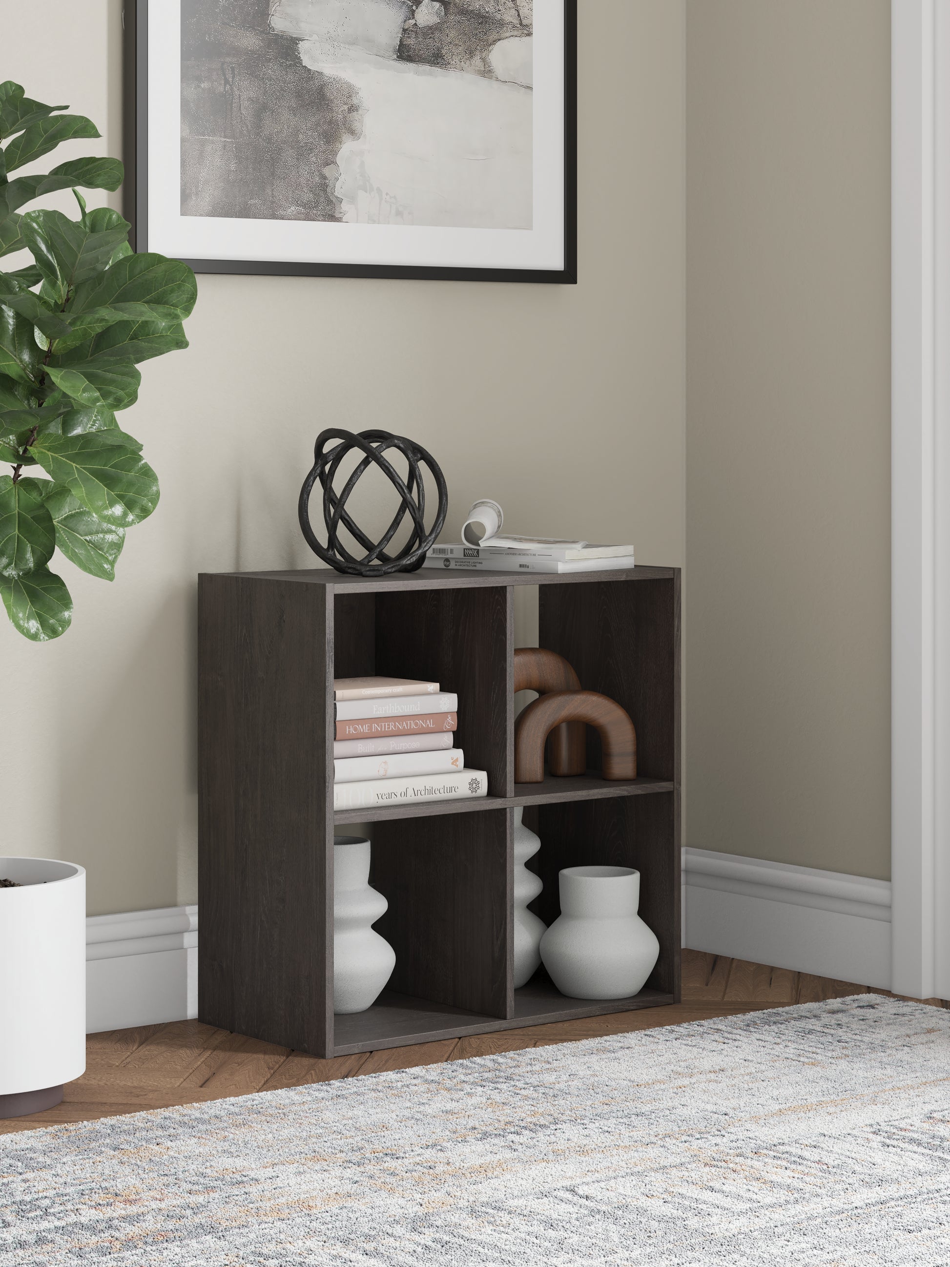 Orange Furniture Outlet - Ashley Furniture - Piperton Four Cube Organizer - Four Cube Organizer / Charcoal - EA5514-2X2