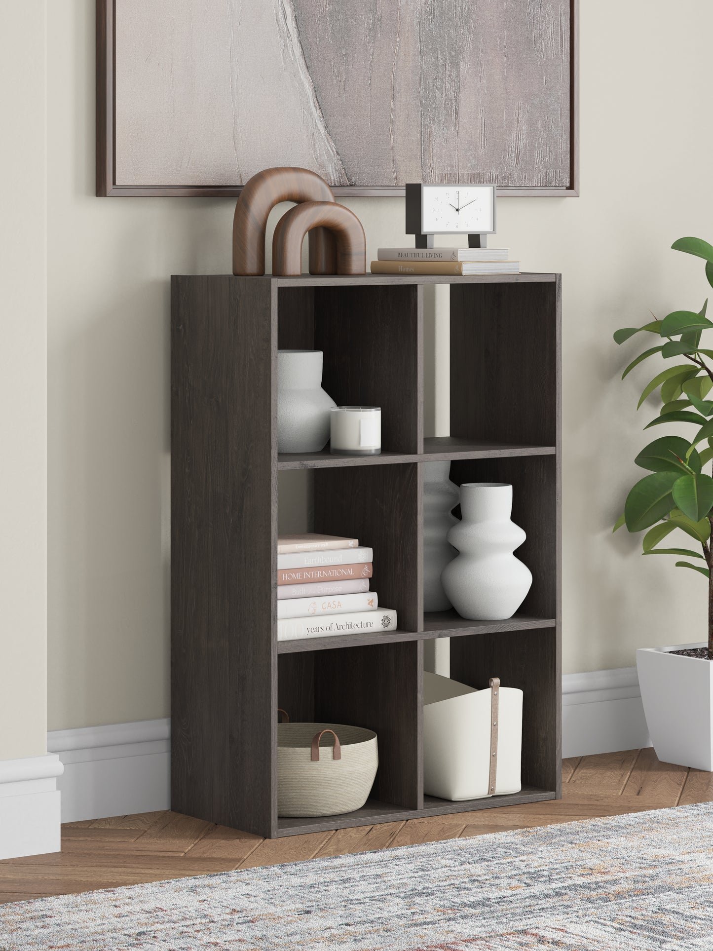Orange Furniture Outlet - Ashley Furniture - Piperton Six Cube Organizer - Six Cube Organizer / Charcoal - EA5514-3X2