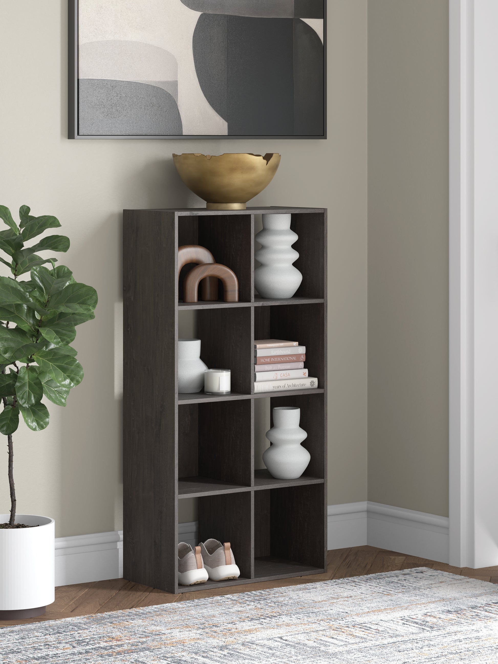 Orange Furniture Outlet - Ashley Furniture - Piperton Eight Cube Organizer - Eight Cube Organizer / Charcoal - EA5514-4X2
