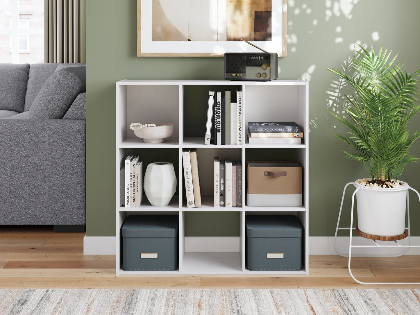 Orange Furniture Outlet - Ashley Furniture - Onita Nine Cube Organizer - Nine Cube Organizer / White - EA9630-3X3