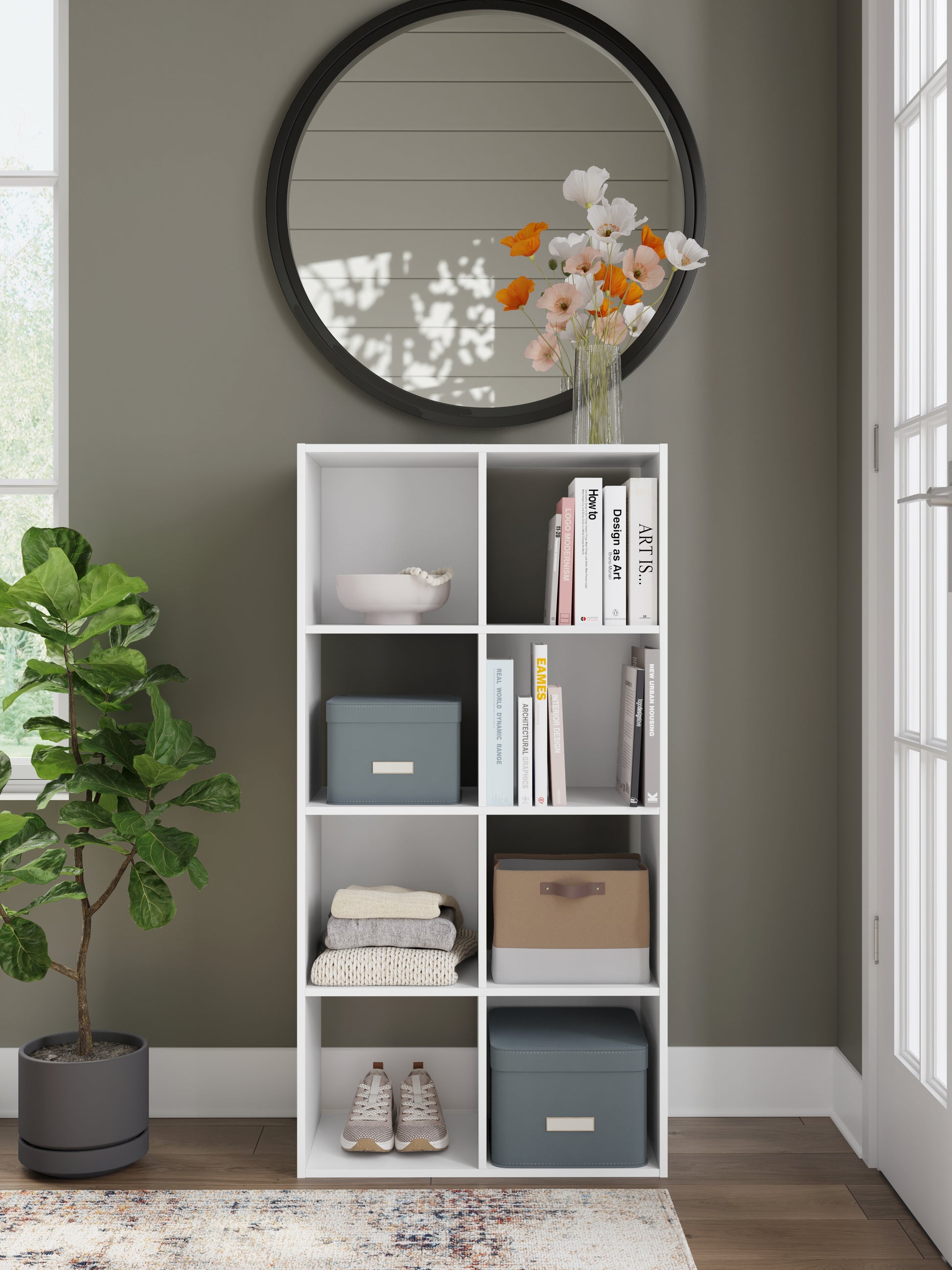 Orange Furniture Outlet - Ashley Furniture - Onita Eight Cube Organizer - Eight Cube Organizer / White - EA9630-4X2