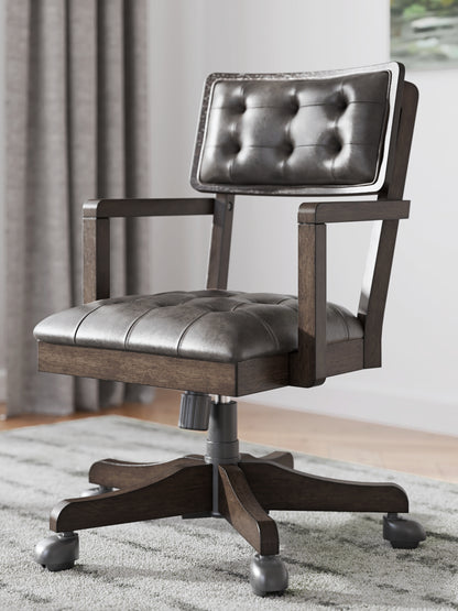 Orange Furniture Outlet - Ashley Furniture - Breckington Desk Chair - Home Office Desk Chair (1/CN) / Dark Brown - H556-01A