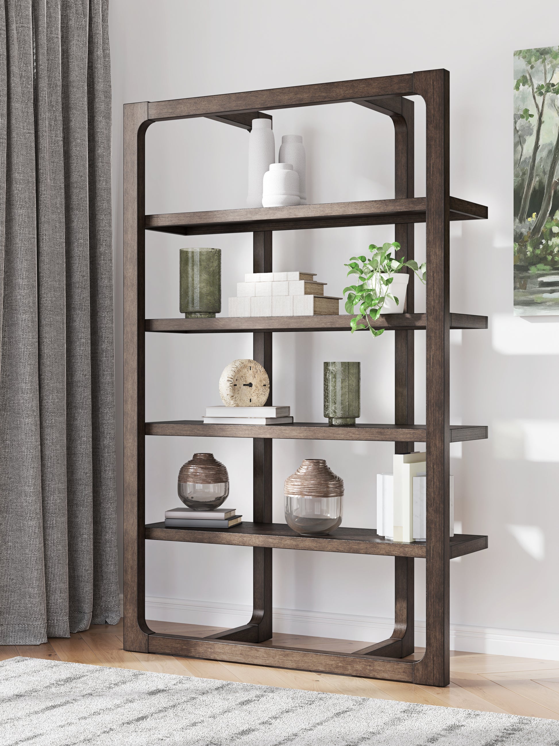 Orange Furniture Outlet - Ashley Furniture - Breckington Bookcase - Bookcase / Dark Brown - H556-70