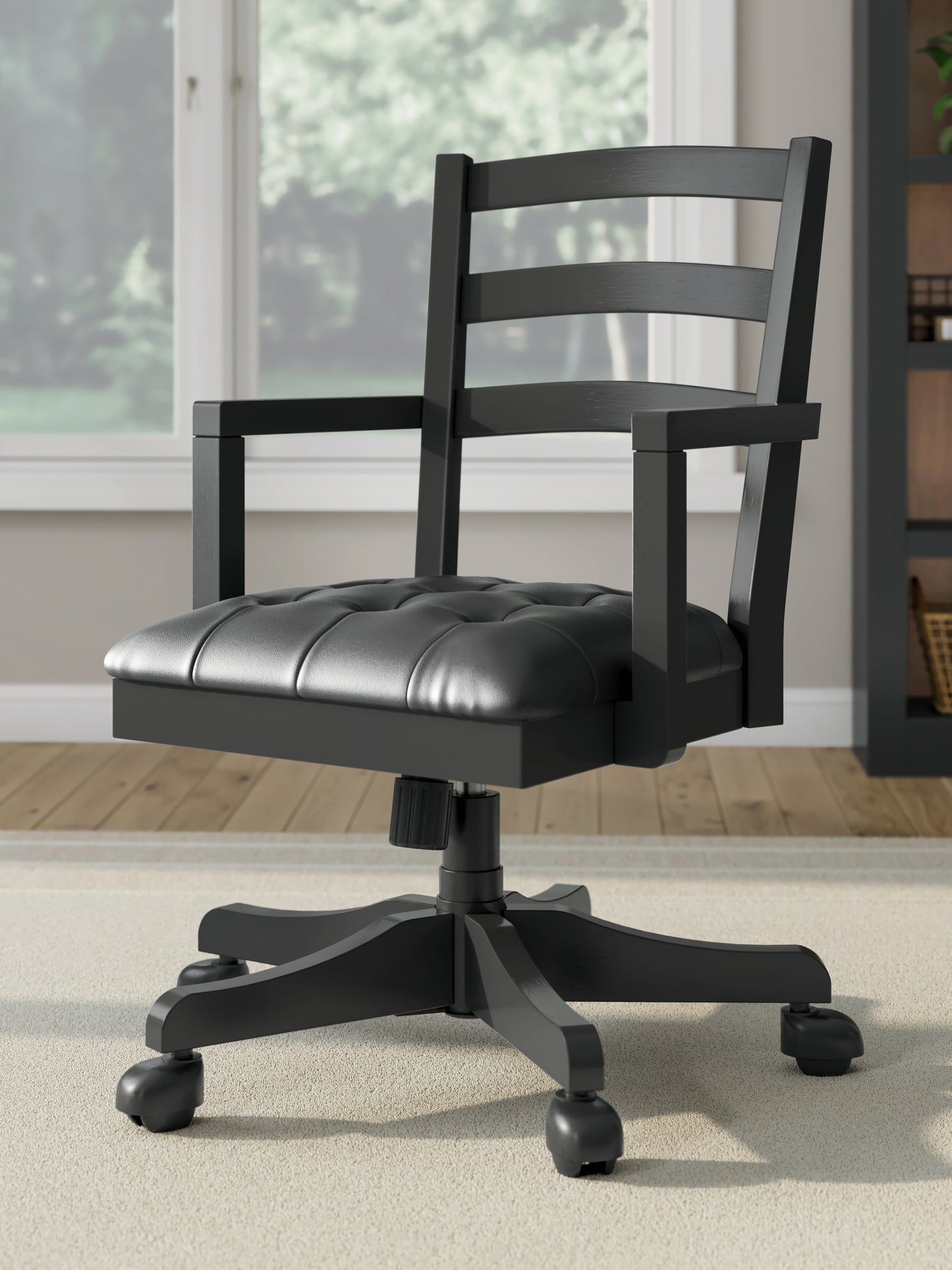 Orange Furniture Outlet - Ashley Furniture - Wildenauer Home Office Desk Chair - Home Office Swivel Desk Chair / Black - H664-01A