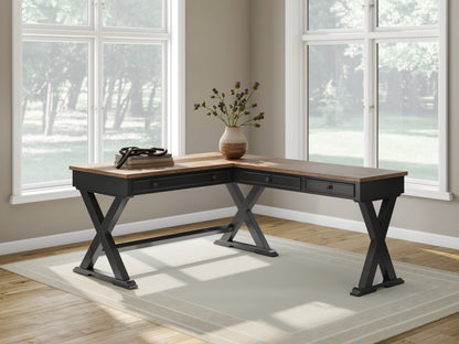 Orange Furniture Outlet - Ashley Furniture - Wildenauer Office Desk - Home Office Desk / Brown/Black - H664H2