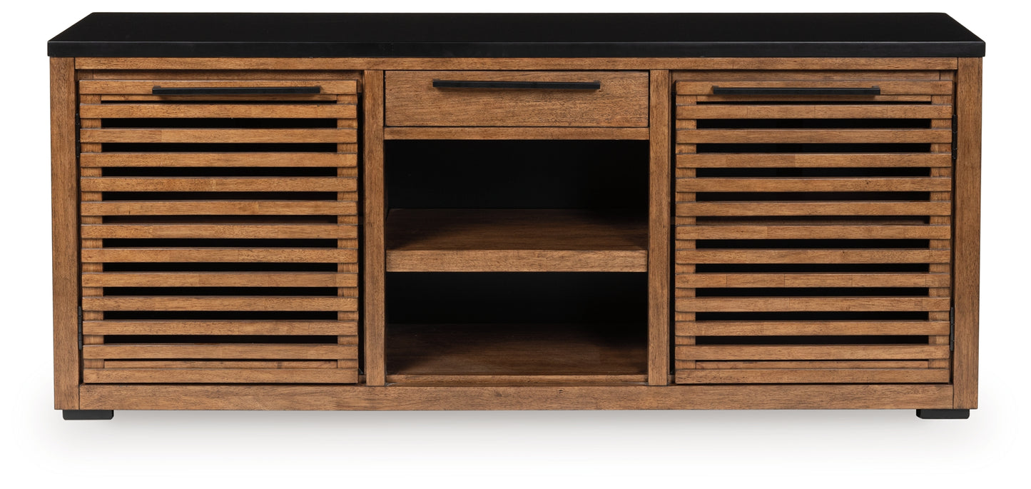 Orange Furniture Outlet - Ashley Furniture - Kallari Bookcase - Credenza / Warm Brown/Black - H737-60