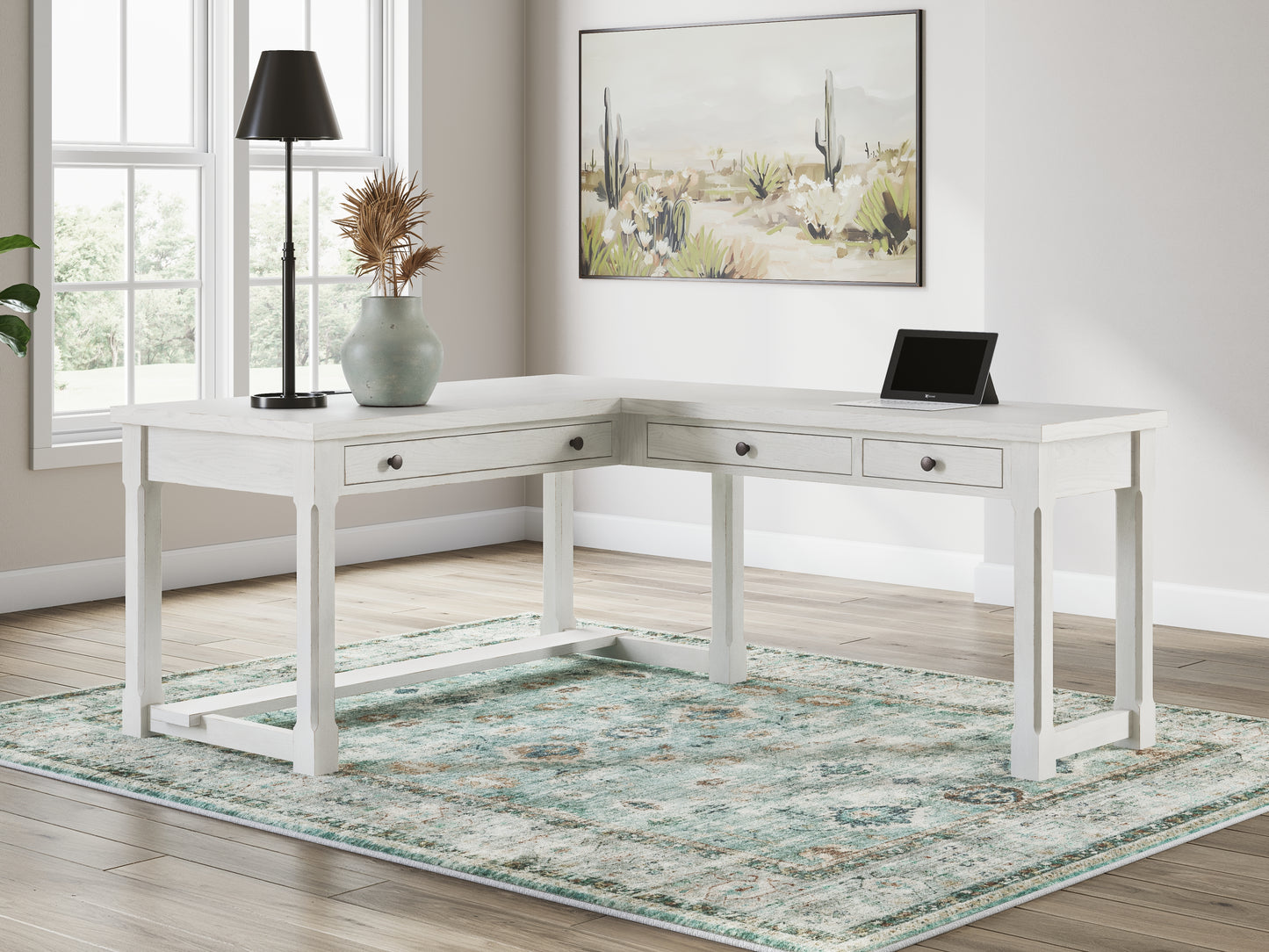 Orange Furniture Outlet - Ashley Furniture - Robbinsdale Office Desk - Home Office Desk / Antique White - H742-34