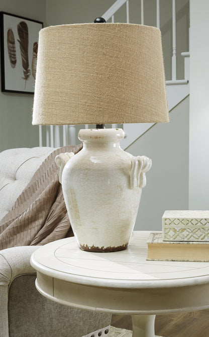 Orange Furniture Outlet - Ashley Furniture - Emelda Lighting - Table Lamp (Set of 2) / Cream - L100664X2