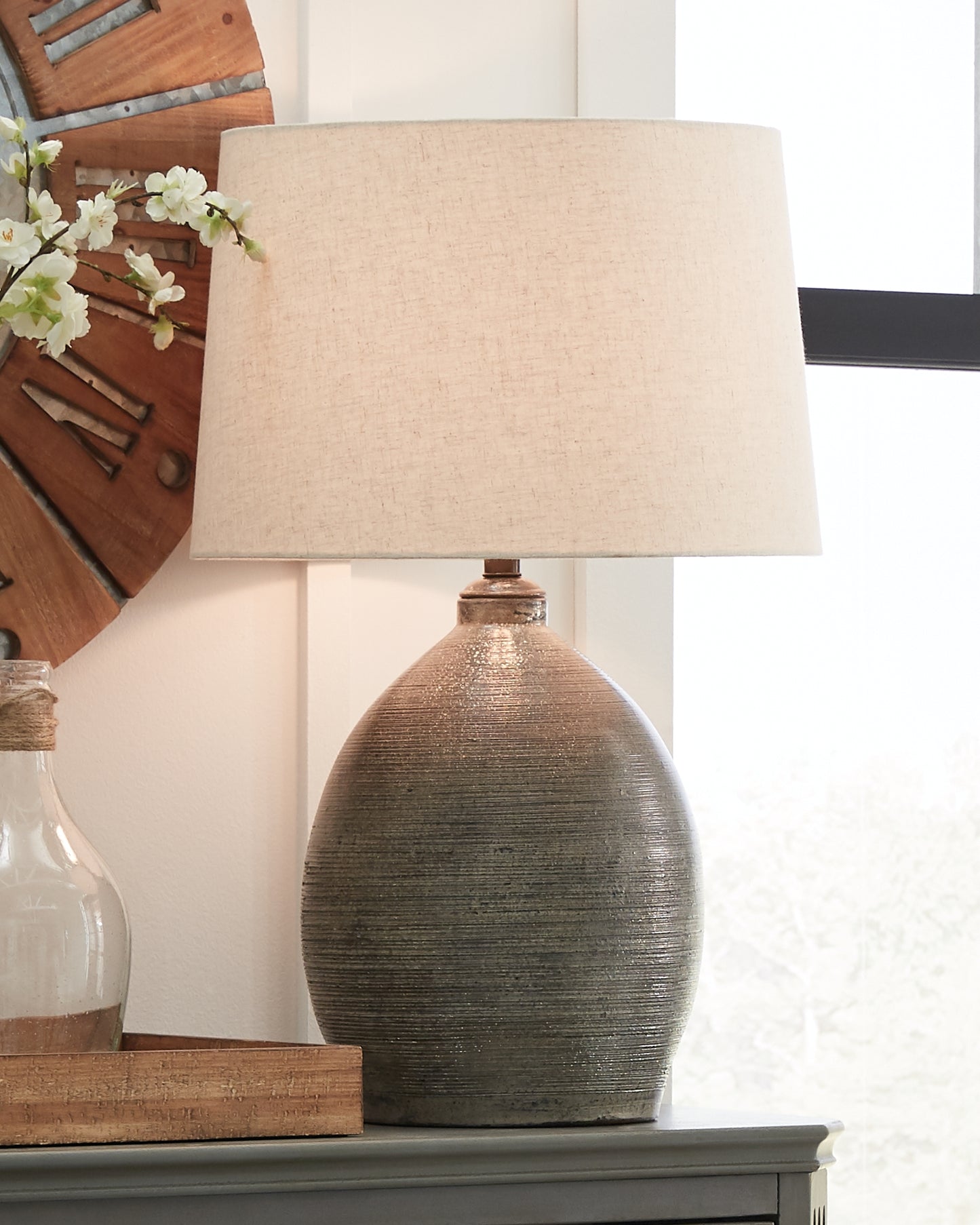 Orange Furniture Outlet - Ashley Furniture - Joyelle Lighting - Table Lamp (Set of 2) / Gray - L100744X2