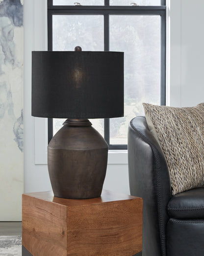 Orange Furniture Outlet - Ashley Furniture - Naareman Lighting - 2-Piece Lamp Set / Metallic Black - L100804X2