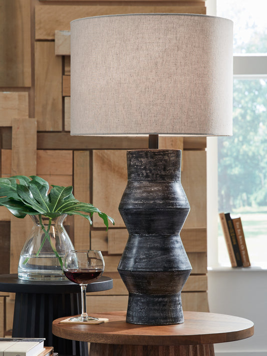 Orange Furniture Outlet - Ashley Furniture - Kerbert Lighting - 2-Piece Lamp Set / Distressed Black - L100824X2