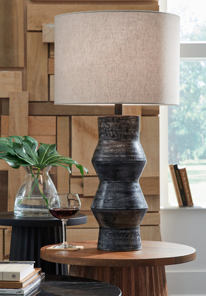 Orange Furniture Outlet - Ashley Furniture - Kerbert Lighting - 2-Piece Lamp Set / Distressed Black - L100824X2