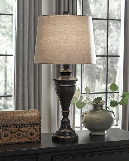 Orange Furniture Outlet - Ashley Furniture - Darlita Lighting - Metal Table Lamp (Set of 2) / Bronze Finish - L204024