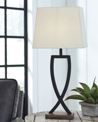 Orange Furniture Outlet - Ashley Furniture - Makara Lighting - Metal Table Lamp (Set of 2) / Black/Brown - L204174
