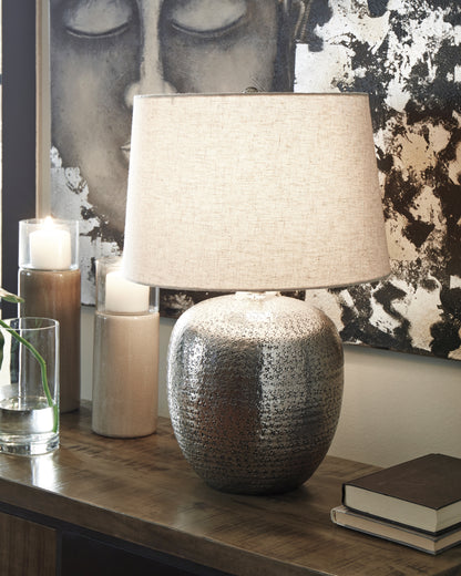 Orange Furniture Outlet - Ashley Furniture - Magalie Lighting - Table Lamp (Set of 2) / Antique Silver Finish - L207314X2