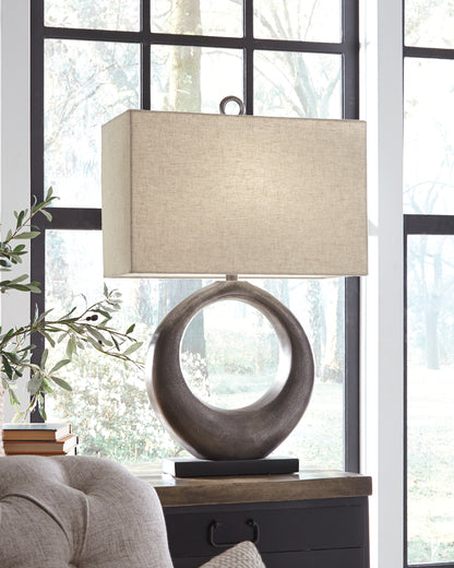 Orange Furniture Outlet - Ashley Furniture - Saria Lighting - Table Lamp (Set of 2) / Antique Silver Finish - L207394X2