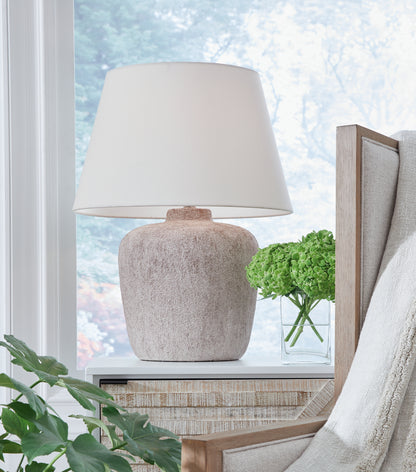 Orange Furniture Outlet - Ashley Furniture - Danry Lighting - Table Lamp (Set of 2) / Distressed Cream - L207454X2