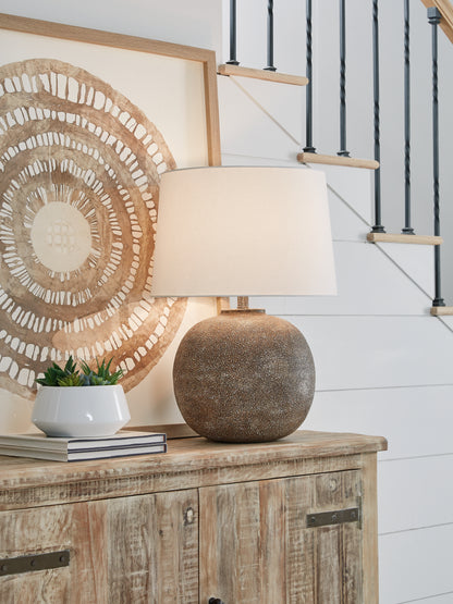 Orange Furniture Outlet - Ashley Furniture - Neavesboro Lighting - 2-Piece Lamp Set / Antique Brown/White - L207484X2