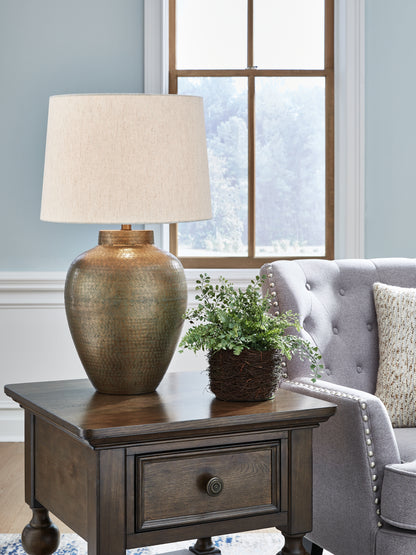 Orange Furniture Outlet - Ashley Furniture - Madney Lighting - 2-Piece Lamp Set / Antique Gold Finish - L207494X2