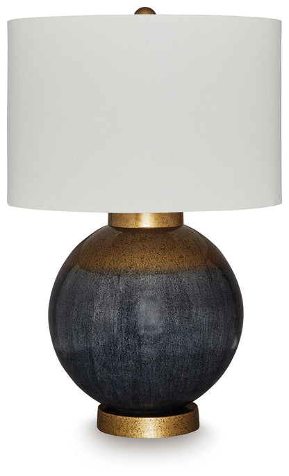 Orange Furniture Outlet - Ashley Furniture - Adara Lighting - Metal Table Lamp (1/CN) / Blue/Gold Finish - L207564