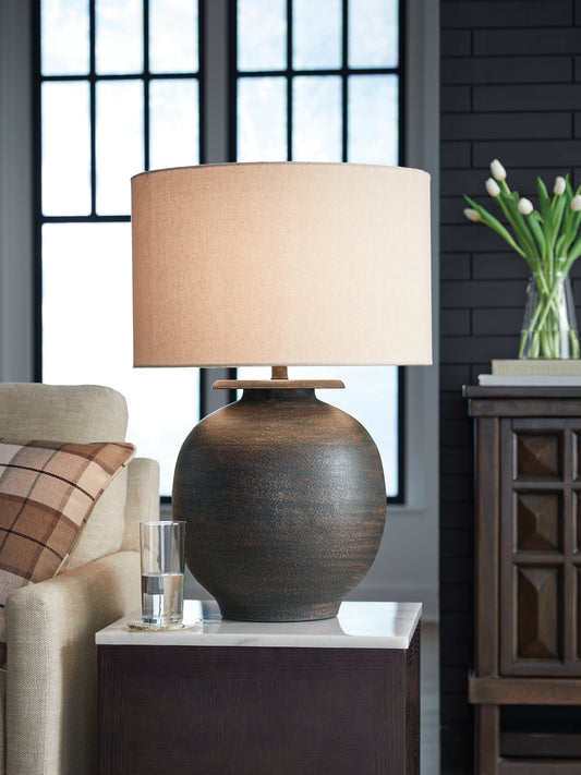 Orange Furniture Outlet - Ashley Furniture - Carlenbury Lighting - Metal Table Lamp (1/CN) / Antique Brown - L207574