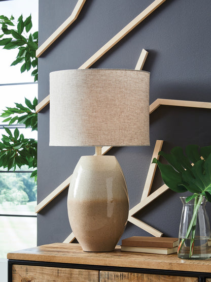 Orange Furniture Outlet - Ashley Furniture - Linas Lighting - Metal Table Lamp (1/CN) / Cream/Beige - L207594