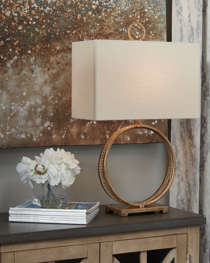 Orange Furniture Outlet - Ashley Furniture - Mahala Lighting - Table Lamp (Set of 2) / Antique Gold Finish - L208124X2
