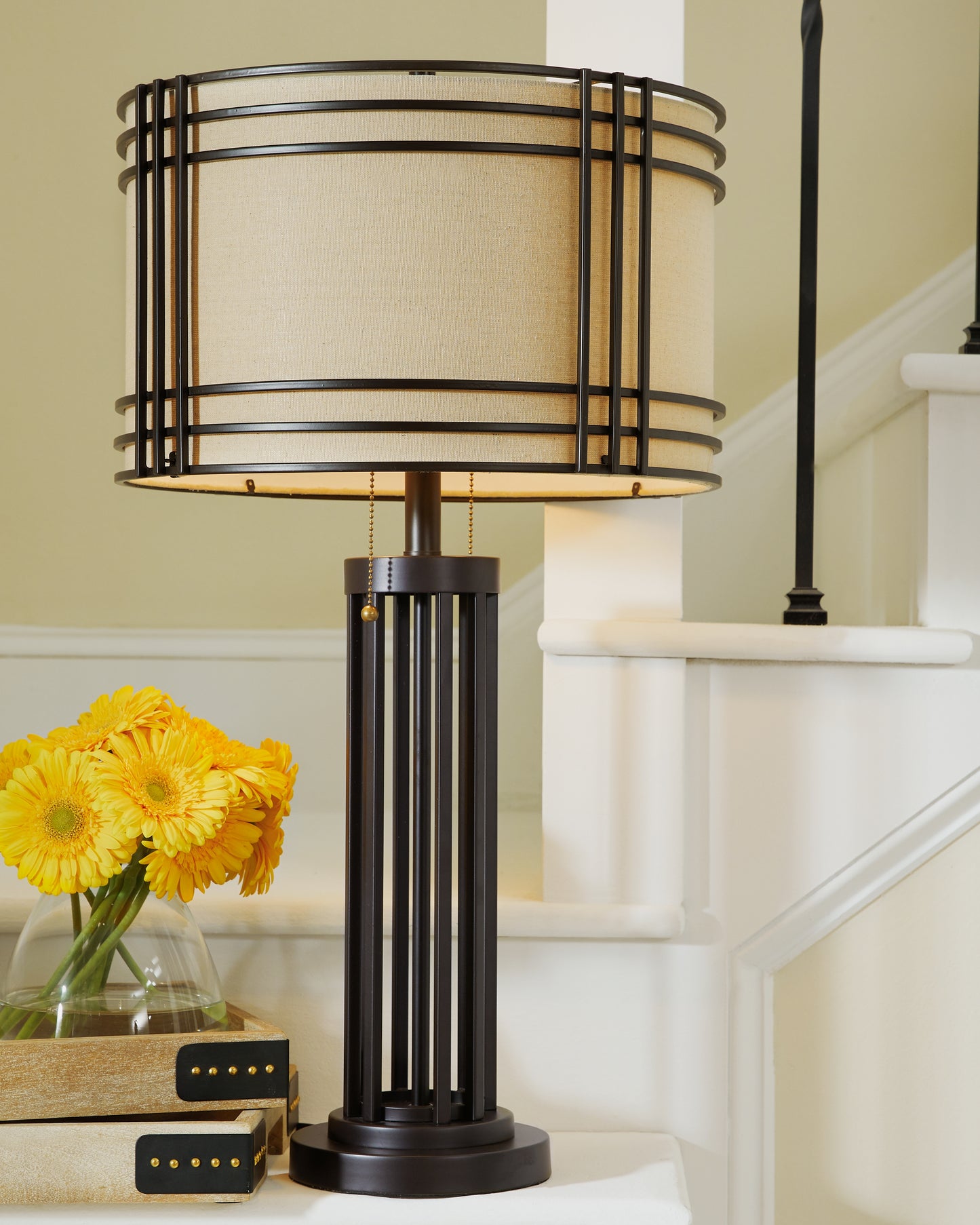Orange Furniture Outlet - Ashley Furniture - Hanswell Lighting - Table Lamp (Set of 2) / Dark Brown - L208294X2